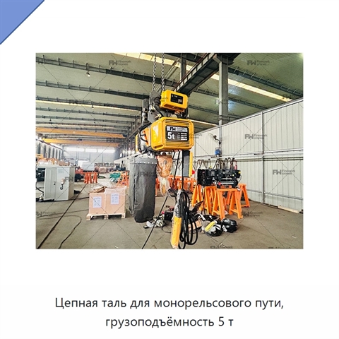 Цепная таль для монорельсового пути, грузоподъёмность 5 т