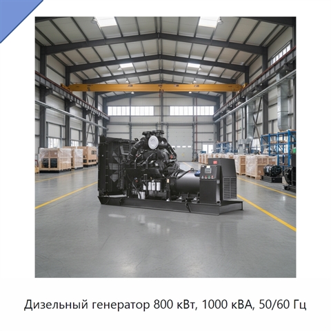 Дизельный генератор 800 кВт, 1000 кВА, 50/60 Гц