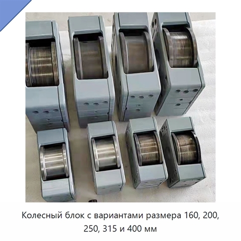 Колесный блок с вариантами размера 160, 200, 250, 315 и 400 мм