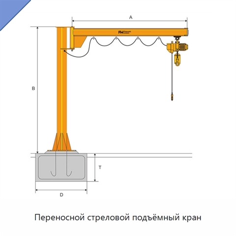 Переносной стреловой подъёмный кран