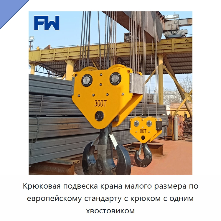 Крюковая подвеска крана малого размера по европейскому стандарту с крюком с одним хвостовиком — Комплектующие для подъемно-транспортного оборудования