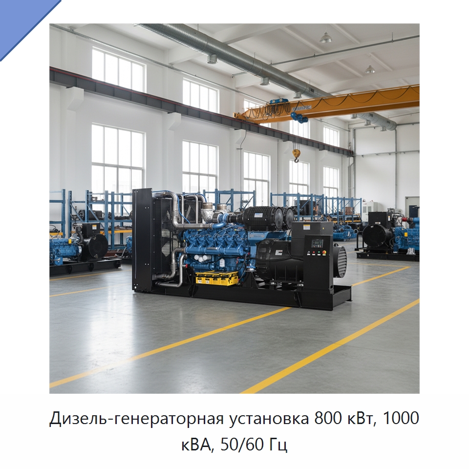 Дизель-генераторная установка 800 кВт, 1000 кВА, 50/60 Гц — Дизельные генераторы