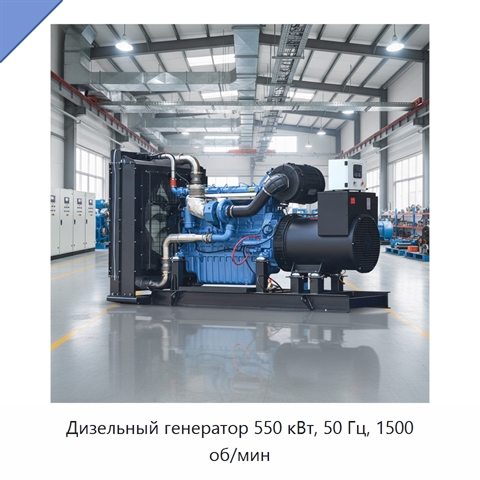 Дизельный генератор 550 кВт, 50 Гц, 1500 об/мин