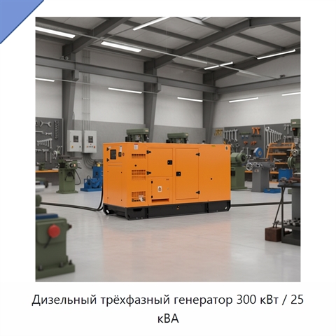 Дизельный трёхфазный генератор 300 кВт / 25 кВА