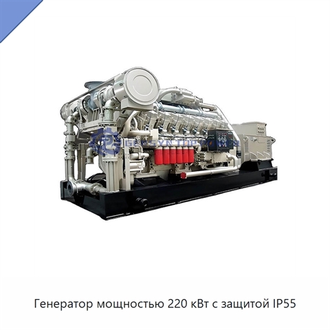 Генератор мощностью 220 кВт с защитой IP55
