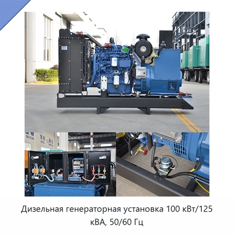 Дизельная генераторная установка 100 кВт/125 кВА, 50/60 Гц