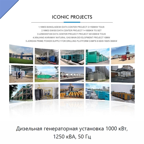 Дизельная генераторная установка 1000 кВт, 1250 кВА, 50 Гц