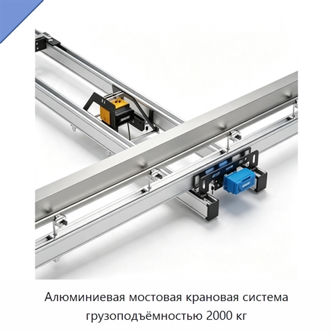 Алюминиевая мостовая крановая система грузоподъёмностью 2000 кг