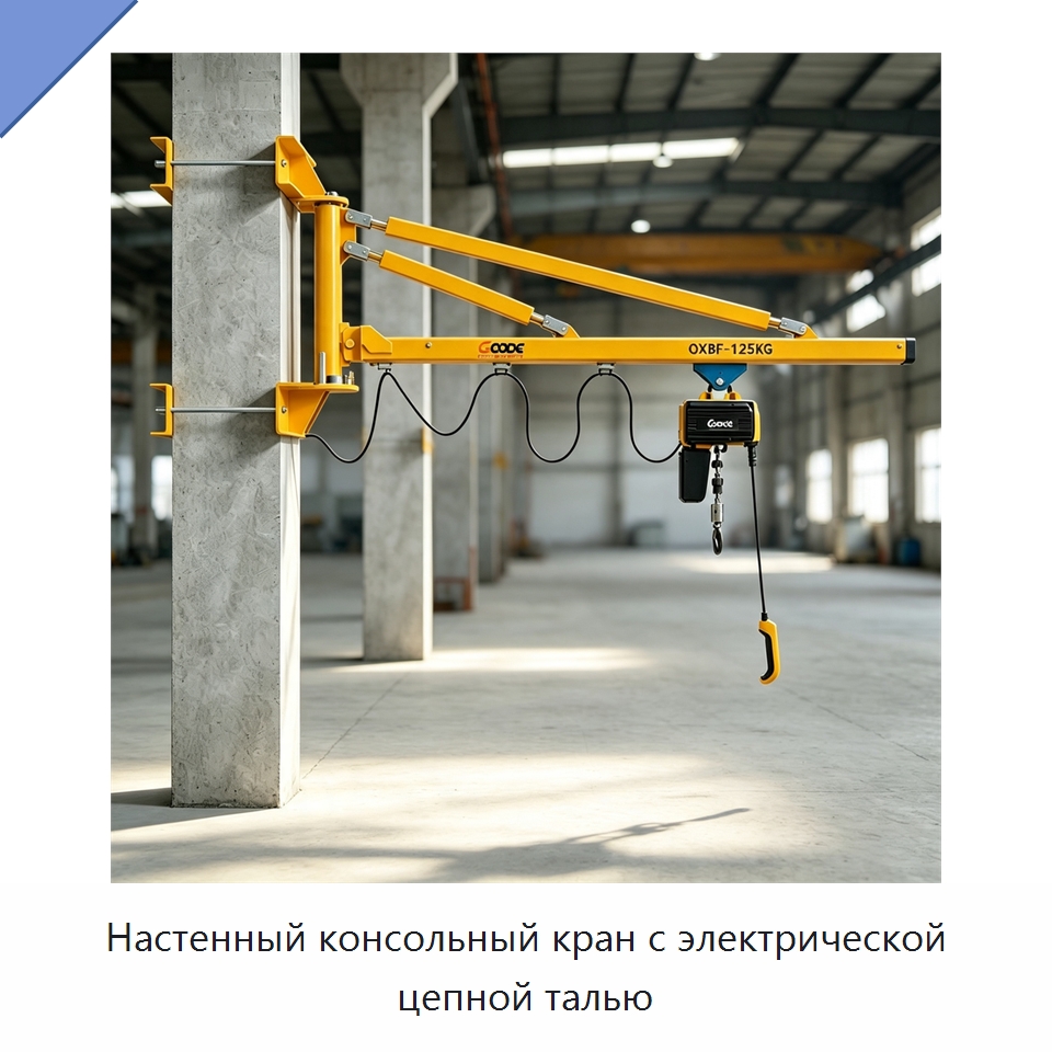 Настенный консольный кран с электрической цепной талью — Электротали