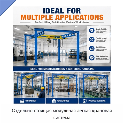 Отдельно стоящая модульная легкая крановая система