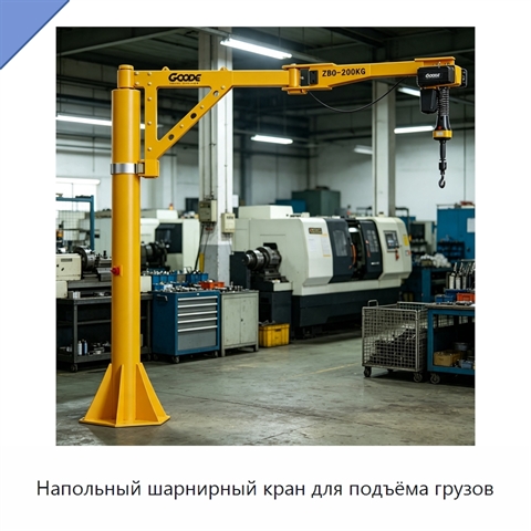 Напольный шарнирный кран для подъёма грузов