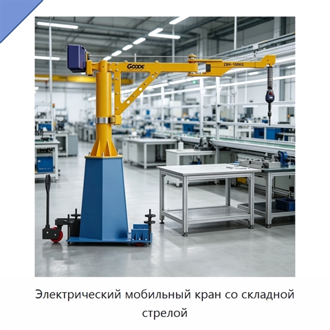 Электрический мобильный кран со складной стрелой