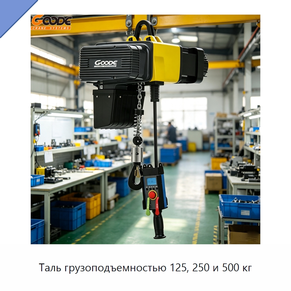 Таль грузоподъемностью 125, 250 и 500 кг — Электротали