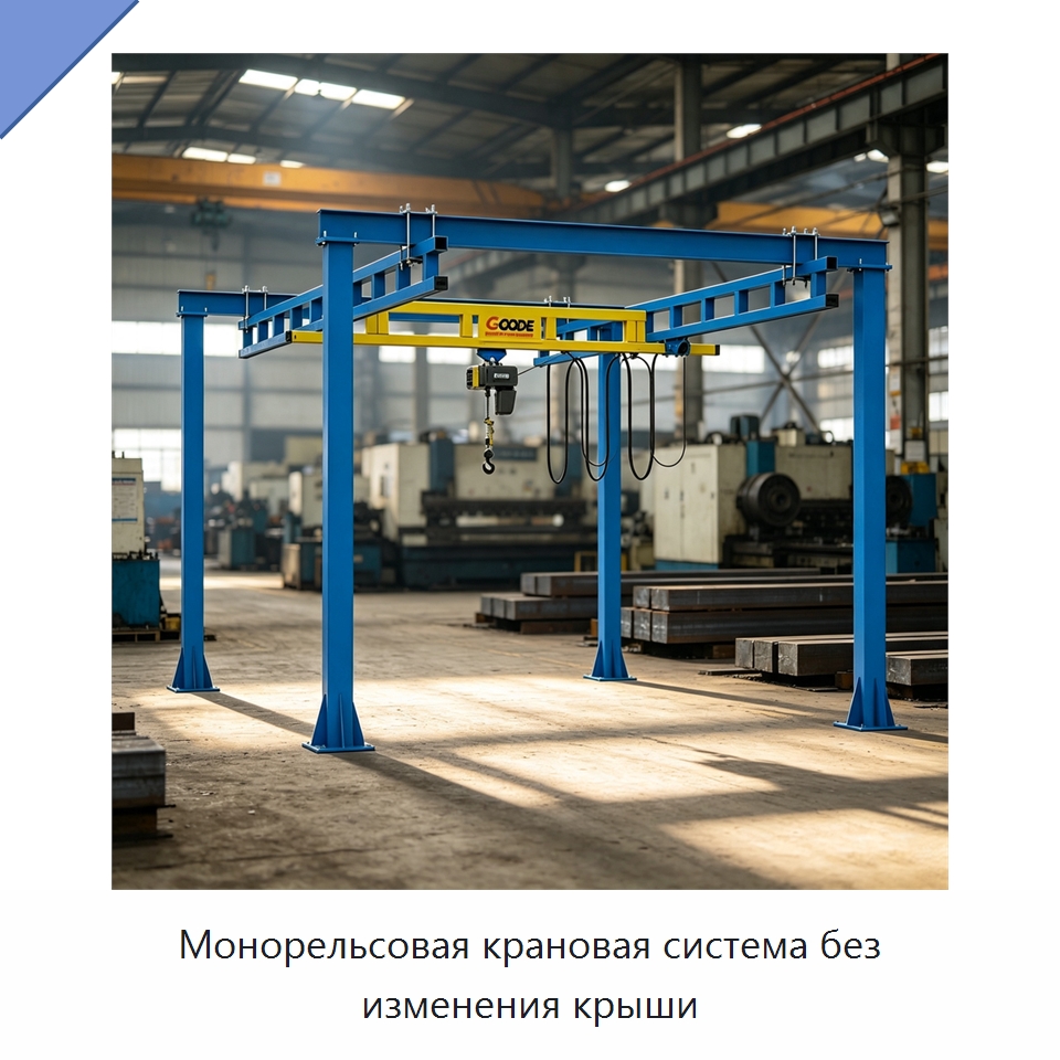 Монорельсовая крановая система без изменения крыши — Краны