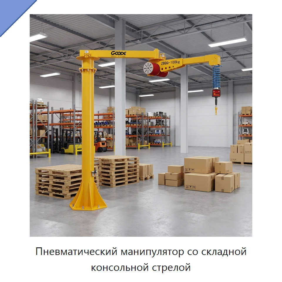 Пневматический манипулятор со складной консольной стрелой — Краны
