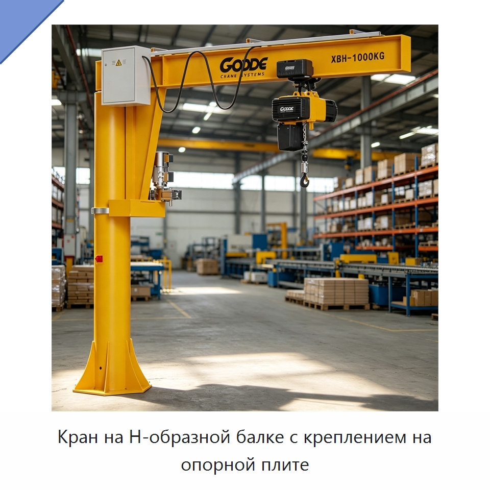 Кран на Н-образной балке с креплением на опорной плите — Краны