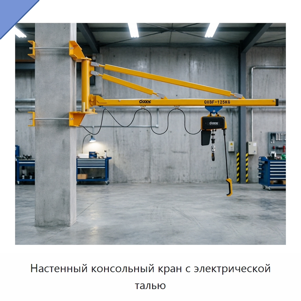 Настенный консольный кран с электрической талью — Краны