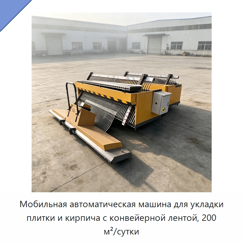Мобильная автоматическая машина для укладки плитки и кирпича с конвейерной лентой, 200 м²/сутки — Специальная строительная техника