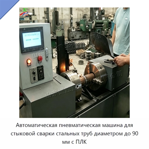 Автоматическая пневматическая машина для стыковой сварки стальных труб диаметром до 90 мм с ПЛК