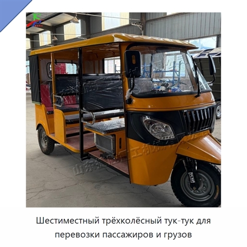 Шестиместный трёхколёсный тук-тук для перевозки пассажиров и грузов