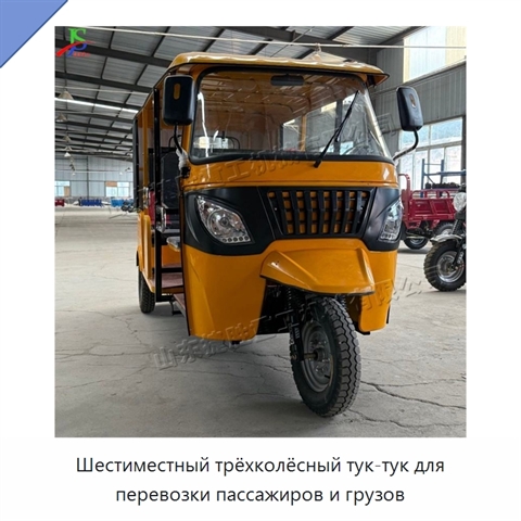 Шестиместный трёхколёсный тук-тук для перевозки пассажиров и грузов