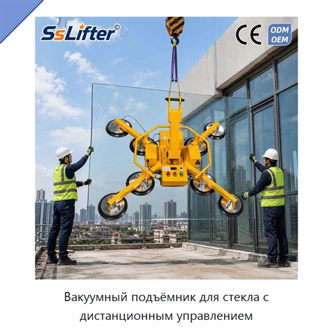 Вакуумный подъёмник для стекла с дистанционным управлением