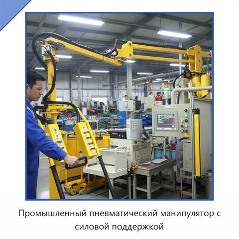 Промышленный пневматический манипулятор с силовой поддержкой