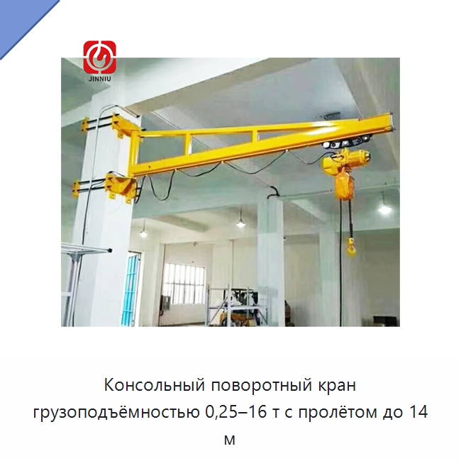 Консольный поворотный кран грузоподъёмностью 0,25–16 т с пролётом до 14 м — Краны