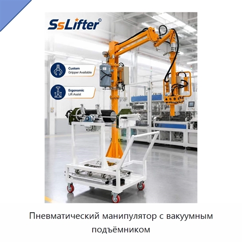 Пневматический манипулятор с вакуумным подъёмником
