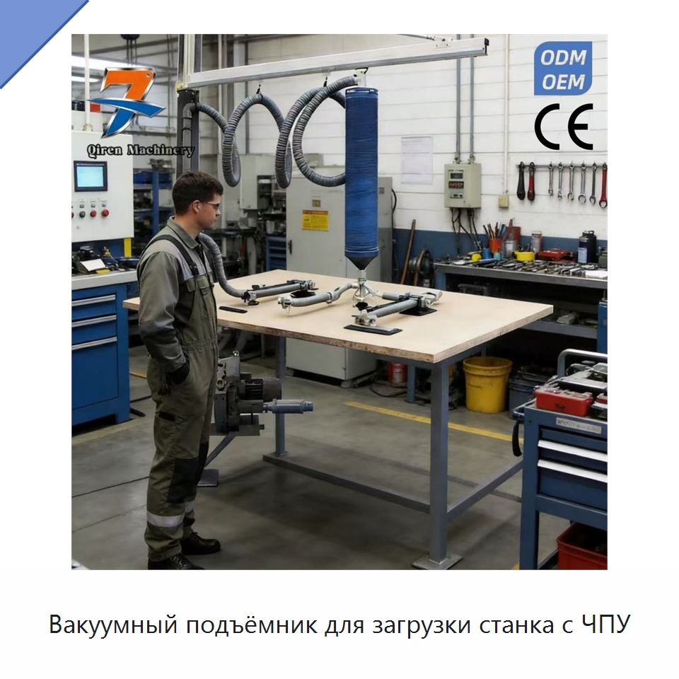 Вакуумный подъёмник для загрузки станка с ЧПУ — Вакуумные грузозахваты