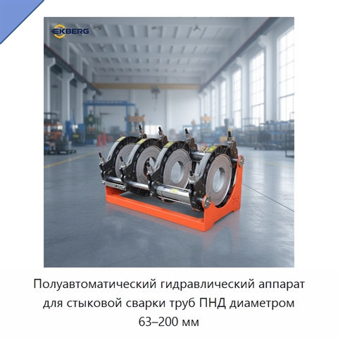 Полуавтоматический гидравлический аппарат для стыковой сварки труб ПНД диаметром 63–200 мм