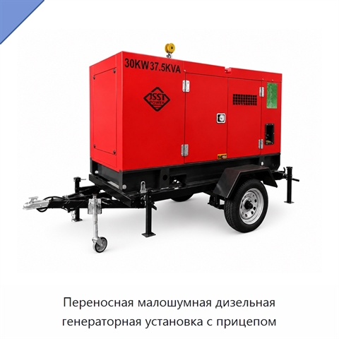 Переносная малошумная дизельная генераторная установка с прицепом