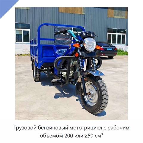 Грузовой бензиновый мототрицикл с рабочим объёмом 200 или 250 см³