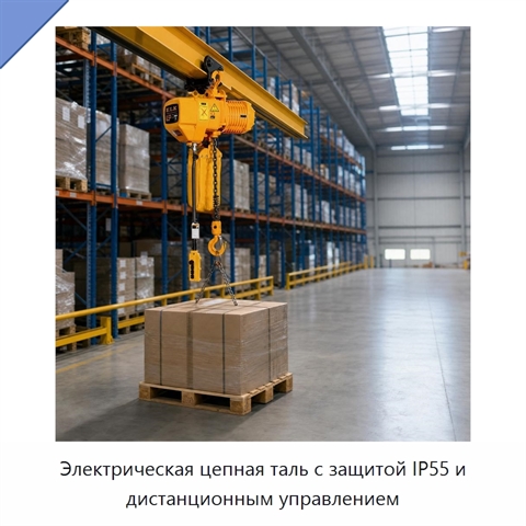 Электрическая цепная таль с защитой IP55 и дистанционным управлением