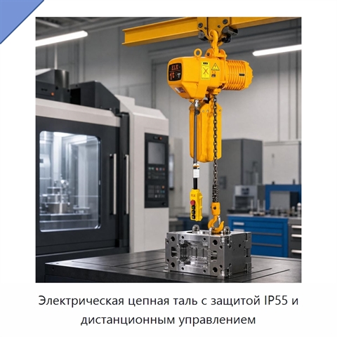 Электрическая цепная таль с защитой IP55 и дистанционным управлением