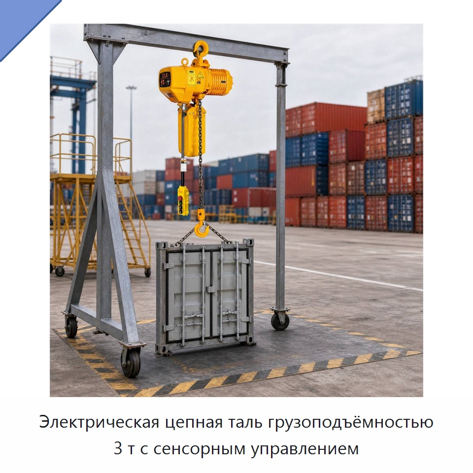 Электрическая цепная таль грузоподъёмностью 3 т с сенсорным управлением — Электротали