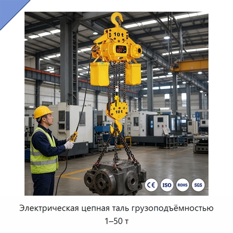 Электрическая цепная таль грузоподъёмностью 1–50 т