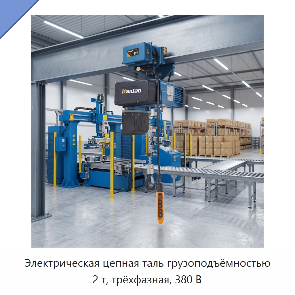 Электрическая цепная таль грузоподъёмностью 2 т, трёхфазная, 380 В — Электротали