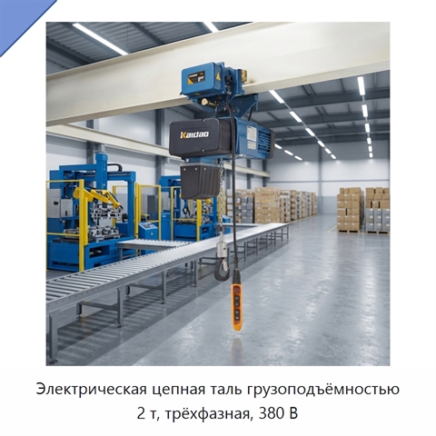 Электрическая цепная таль грузоподъёмностью 2 т, трёхфазная, 380 В