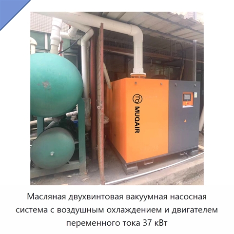 Масляная двухвинтовая вакуумная насосная система с воздушным охлаждением и двигателем переменного тока 37 кВт