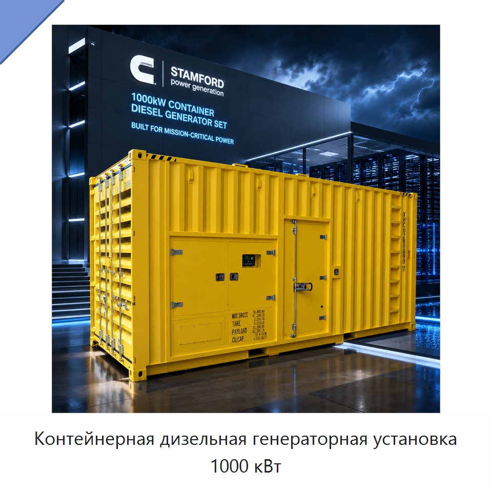 Контейнерная дизельная генераторная установка 1000 кВт — Дизельные генераторы