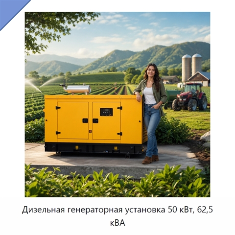 Дизельная генераторная установка 50 кВт, 62,5 кВА