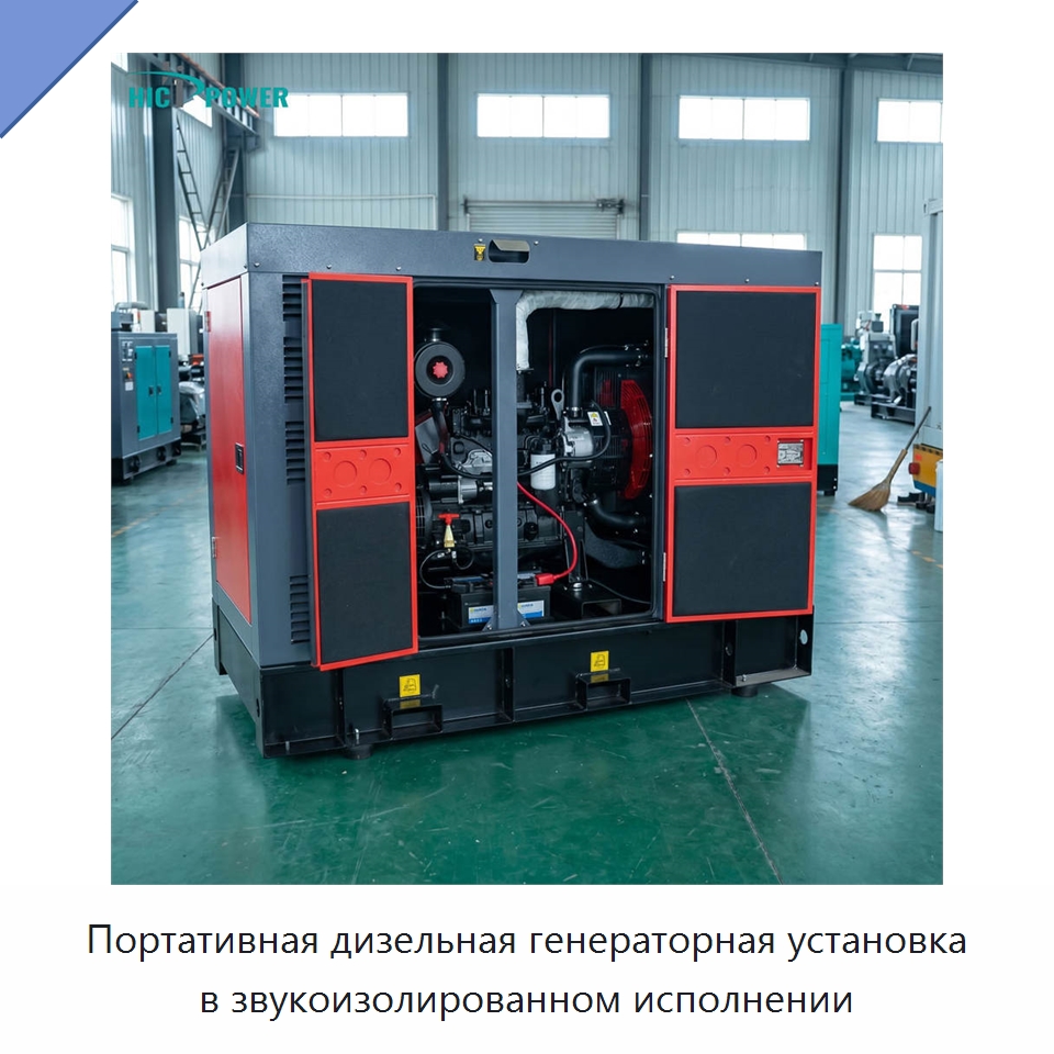 Портативная дизельная генераторная установка в звукоизолированном исполнении — Дизельные генераторы
