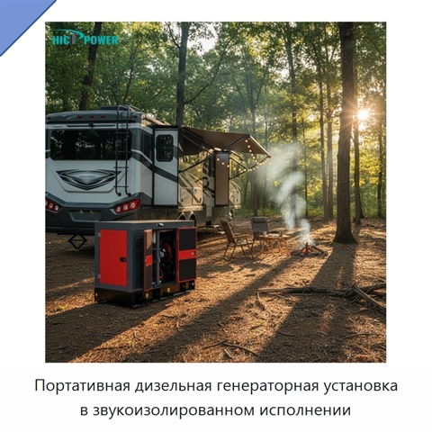 Портативная дизельная генераторная установка в звукоизолированном исполнении