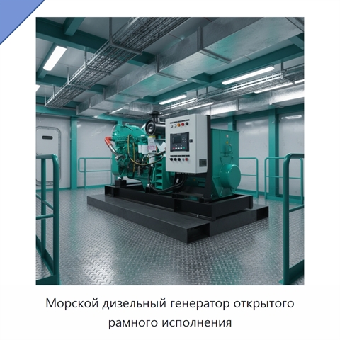 Морской дизельный генератор открытого рамного исполнения