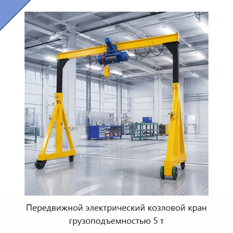 Передвижной электрический козловой кран грузоподъемностью 5 т