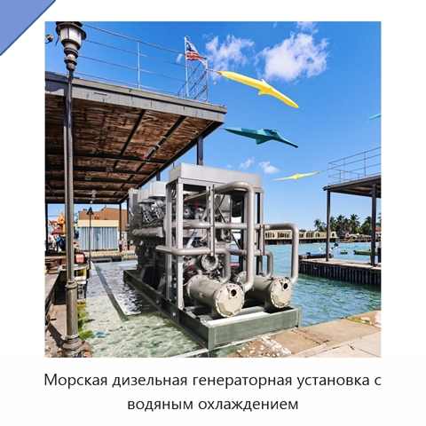 Морская дизельная генераторная установка с водяным охлаждением