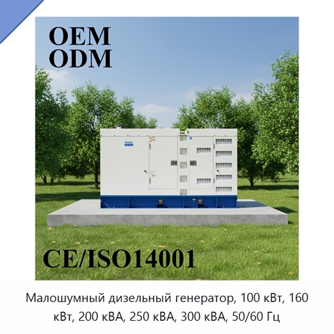 Малошумный дизельный генератор, 100 кВт, 160 кВт, 200 кВА, 250 кВА, 300 кВА, 50/60 Гц