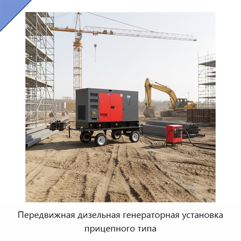 Передвижная дизельная генераторная установка прицепного типа