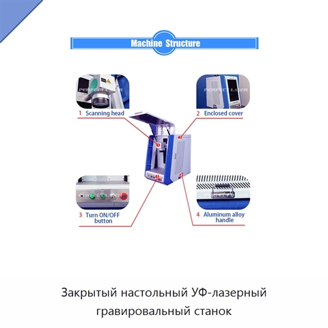 Закрытый настольный УФ-лазерный гравировальный станок